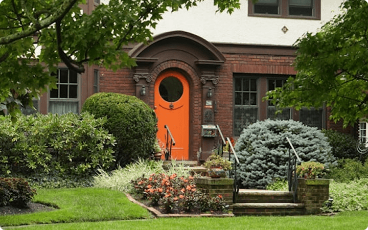 House with orange door